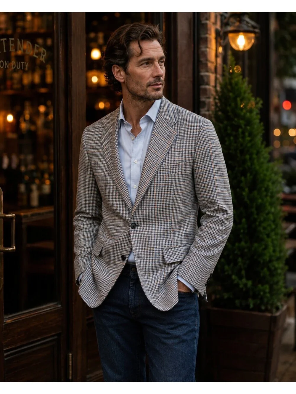 Vintage Pendleton Blazer 42R USA Virgin Wool Houndstooth Check Sport Coat